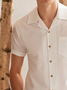 Cotton Linen Style American Casual Basic Versatile Linen Shirt
