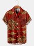 Japanese Traditional Graphic Men's Casual Short Sleeve Chest Pocket Shirt