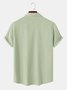 Men's Casual Linen Square Neck Short Sleeve Shirt