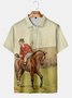 Leisure Style Resort Series Adventure Hunting Elements Lapel Short-sSleeved Polo Print Top