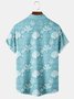 Men's Ocean Coral Print Casual Breathable Hawaiian Short Sleeve Shirt