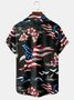 Hawaiian Flag Graphic Men's Casual Short Sleeve Chest Pocket Shirt