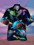 Men's Colorful Turtle Print Casual Breathable Hawaiian Short Sleeve Shirt