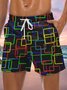 Abstract Geometric Shape Men's Casual Beach Shorts