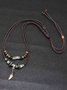 Men's Vintage Plain Resin Fishbone Necklace