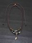 Men's Vintage Plain Resin Fishbone Necklace