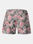 Men's Flamingo Elastic Waist Casual Shorts