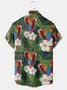 Men's Parrot Plant Floral Graphic Print Short Sleeve Shirt