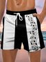 Men's musical note music element print casual vacation beach pants