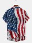 Men's Art American Flag Print Casual Breathable Hawaiian Short Sleeve Shirt