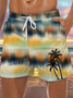 Men's Coconut Tree Element Graphic Print Casual Vacation Beach Shorts