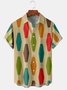 Casual Art Collection Geometric Color Block Pattern Lapel Short Sleeve Chest Pocket Shirt Print Top