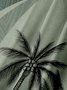 Mens Hawaiian Botanical Print Moisture Wicking Short Sleeve Shirt Lapel Top