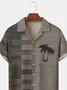 Mens Hawaiian Coconut Tree Print Camp Collar Loose Short Sleeve Funky Hawaiian Shirts