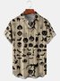 Men's Halloween Print Casual Breathable Hawaiian Short Sleeve Shirt