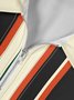 Casual Festive Collection Geometric Striped Color Block Santa Claus Pattern Lapel Short Sleeve Polo Print Top