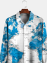Mens World Map Print Front Buttons Soft Breathable Chest Pocket Casual Shirts