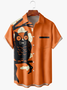 Men's Halloween Eagle Print Fashion Lapel Short Sleeve Hawaiian Shirt