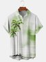 Men's Artistic Coconut Tree Print Casual Breathable Short Sleeve Shirt