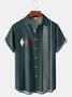 Men's Pocket Colorblock Geometric Print Casual Breathable Hawaiian Short Sleeve Shirt