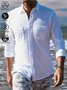 American leisure net color cotton and linen style flax long sleeve Shirt