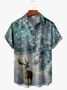 Men's Santa Print Fashion Hawaiian Lapel Short Sleeve Shirt