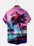 Aurora Coconut Tree Chest Pocket Short Sleeve Hawaiian Shirt
