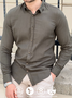 Clean color long sleeve shirt, casual style cotton shirt with lapel