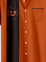 Big Size Pumpkin Chest Pocket Short Sleeve Bowling Shirt