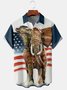 American Elephant Chest Pocket Short Sleeve Casual Shirt