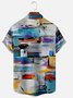 Abstract Painting Chest Pocket Short Sleeve Casual Shirt