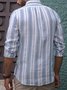 Striped Chest Pocket Long Sleeve Shirt