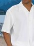 Cotton-blend Chest Pocket Short Sleeve Casual Shirt