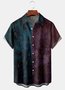 Abstract Oil Painting Chest Pocket Short Sleeve Casual Shirt