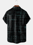 Abstract lines Chest Pockets Short Sleeve Caual Shirts