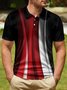 Gradient Abstract Line Button Short Sleeve Polo