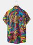 Hippies Music Chest Pocket Short Sleeve Casual Shirt