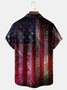 Fireworks American Flag Chest Pocket Short Sleeve Shirt