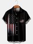 Big Size American Flag Chest Pocket Short Sleeve Shirt
