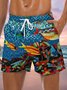 Marine Life Drawstring Beach Shorts