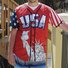 American Flag Short Sleeve Baseball Jersey