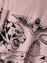 Animals Tattoo Chest Pocket Short Sleeve Hawaiian Shirt