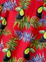 Plant Parrot Chest Pocket Short Sleeve Hawaiian Shirt