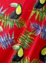 Plant Parrot Chest Pocket Short Sleeve Hawaiian Shirt