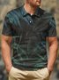 Leaves Button Short Sleeve Polo Shirt