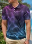 Gradient 3D Abstract Polka Dot Short Sleeve Polo Shirt