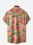Flamingo Car Chest Pocket Short Sleeve Hawaiian Shirt