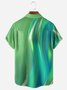 Artistic Gradient Chest Pockets Short Sleeves Casual Shirts