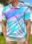 Ombre Button Short Sleeve Polo Shirt