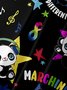 Music Panda Chest Pocket Short Sleeve Casual Shirt